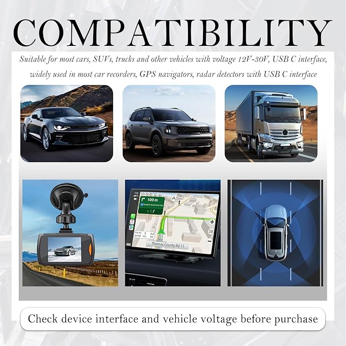 9.68Ft Type C Dash Cam Hardwire Kit 12-30V to 5V,Hardwire Kit for Dash Camera Includes 5A Blade Fuse/Fuse Tap/Power Cable/Tool,Dashcam Hardwires Kits USB C with Low Voltage Protection