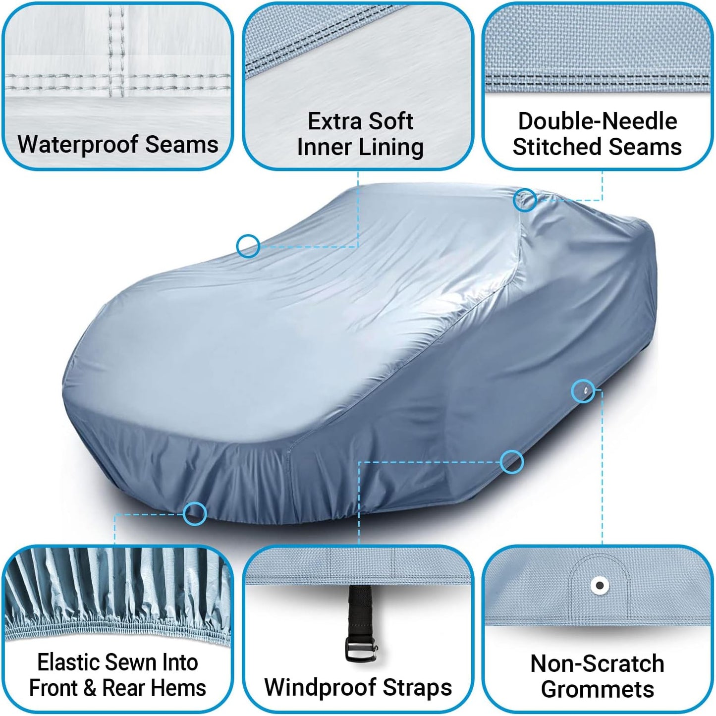 iCarCover Premium Car Cover for 1959-1963 Buick Invicta Heavy Duty Waterproof All-Weather Automobiles Custom Fit Indoor Outdoor UV Snow Protection Covers with Straps and Bag