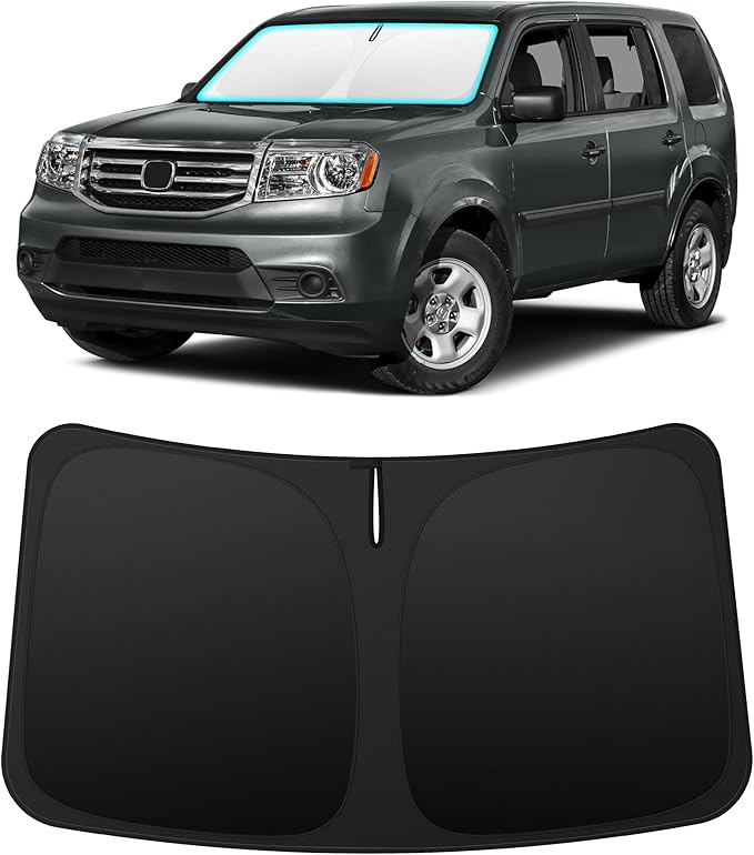 INSAUTO Custom Fit Windshield Sun Shade Accessories for Honda Pilot 2009-2015, Foldable Front Window Sunshade, UV & Heat Reflector, Keeps Interior Cool, Includes Storage Bag