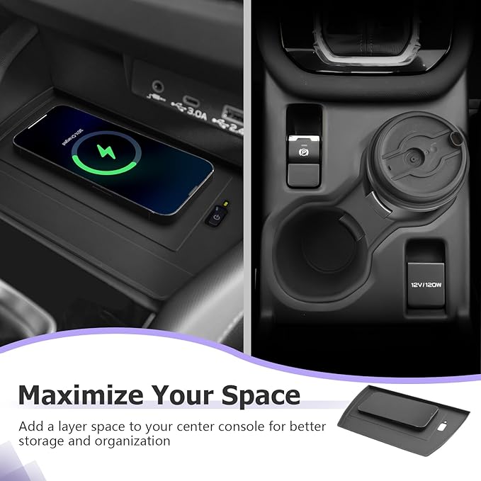 LUWU for 2025 2026 Subaru Forester Accessories Compatible with 2025 2026 Forester Wireless Charging Anti-Slip Mat - Center Console Cup Holder 2-Pack