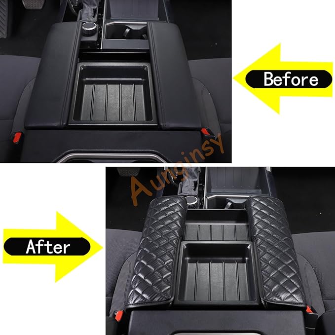 Car Leather Center Console Protector Cover Compatible with Toyota Tundra/Sequoia 2022-2026, Center Console Armrest Seat Box Cover Cushion Lid Protector Pad Waterproof Anti-Scratch Interior Accessories