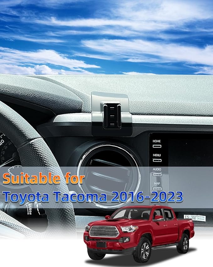 PZK Car Phone Mount for Toyota Tacoma 2016 2017 2018-2022 2023 Accessories Custom Air Vent Car Phone Holder Auto Lock Hands Free 360° Rotation Cell Phone Automobile Cradles