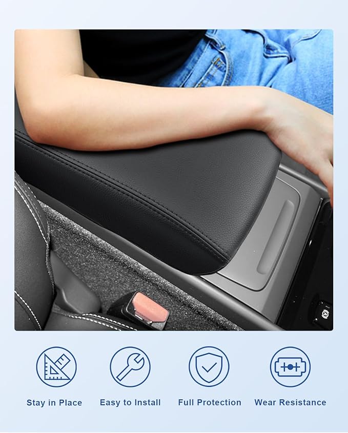 CDEFG for 2025 2026 Volvo XC40 Center Console Cover, for 2019-2025 2026 Volvo XC40 Accessories Armrest Cover XC40 Middle Console Pad Arm Rest Cushion Leather Cover
