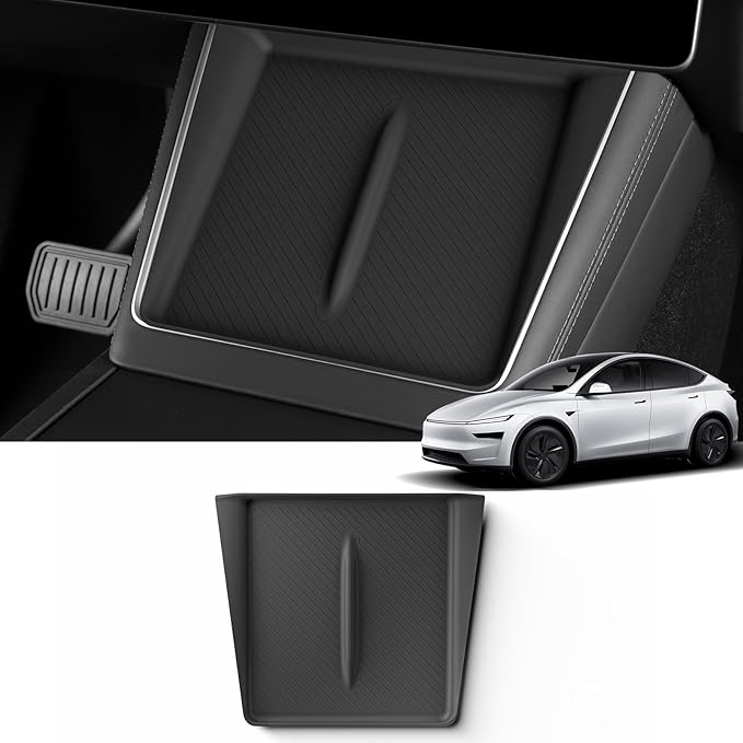 LUCKEASY for 2026 2025 Tesla Model Y Juniper New Center Console Wireless Charging Pad Non-Slip Silicone Mat Wireless Charger Mat for Model Y Accessories Black