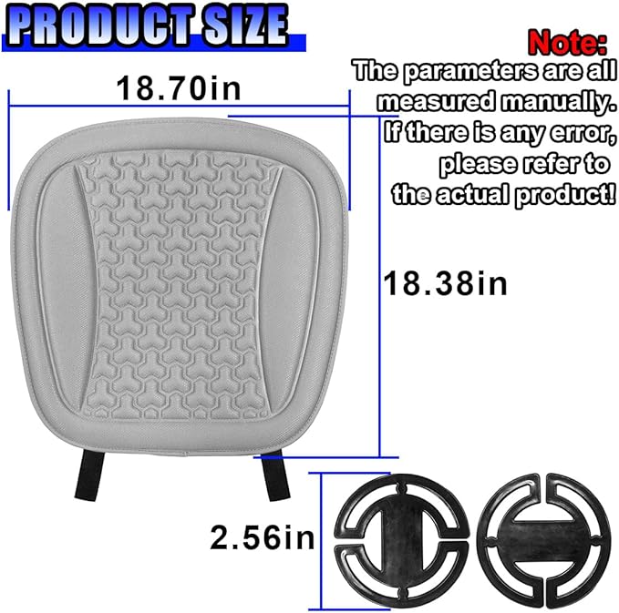 Car Seat Cushion, Comfort Cool Ice Silk Fibers Automotive Front Seats Pad, Non-Slip Breathable Auto Guard Seat Cushion, Drivers Seats Protector Covers for Vehicle, Home, Office (Grey)