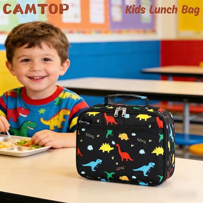 CAMTOP Lunch Box Kids Boys Insulated Lunch Cooler Bag Reusable Lunch Tote Kit for School Travel