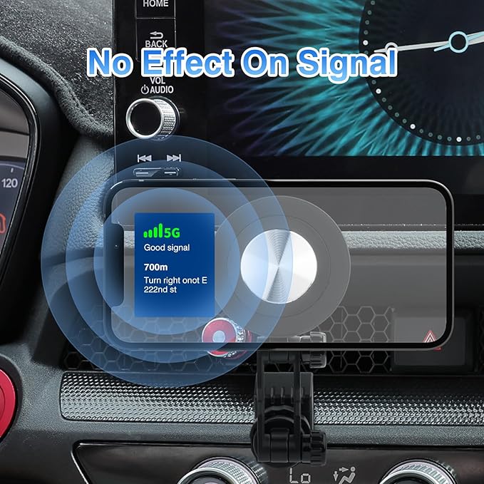 Autorder Upgraded Magnetic Car Phone Holder for 2022-2026 Honda Civic/2023-2026 CRV Accessories Strong Adsorption Phone Mount 360°Flexible Adjustment Magnetic Phone Stand Fit for All Smartphone