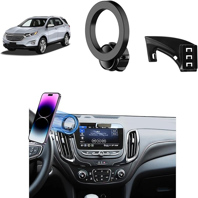 PZK Car Phone Mount for Chevrolet Equinox 2018 2019-2021 2022 2023 Accessories Chevy Car Phone Holder Compatible with MagSafe Custom Air Vent Holder Hands Free 360° Rotation Automobile Cradles