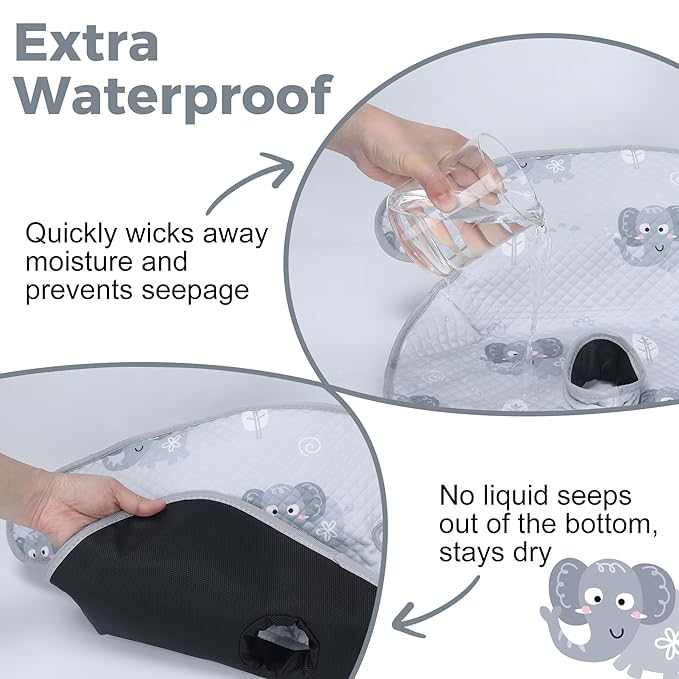 Piddle Pad - Car Seat Potty Training Protector, Baby Waterproof Car Seat Cover with Anti-Slip Backing, Machine Washable Liner for Toddler Carseat, Stroller (Gray)