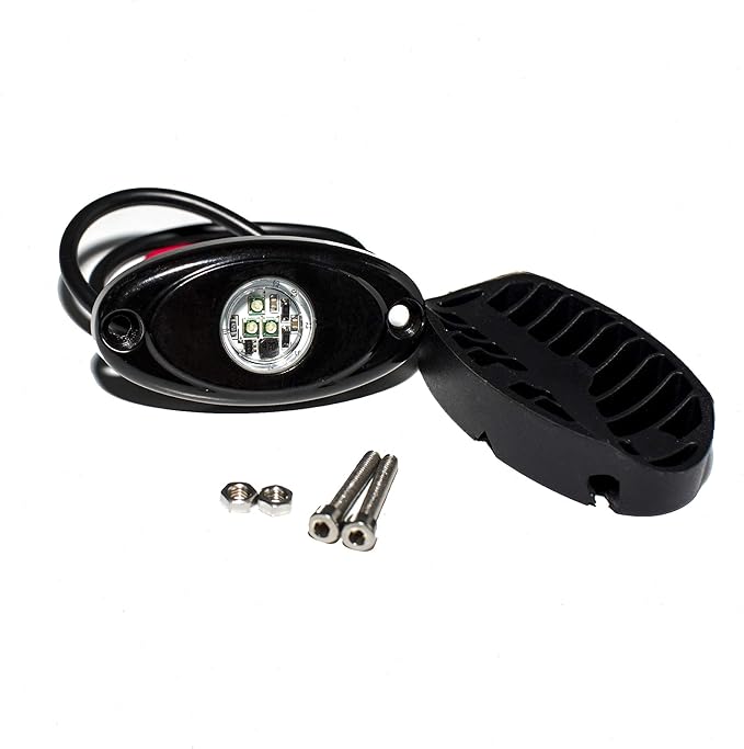 YONEDA 4 Pods Green Rock Lights 6000K Ultra Bright LED Neon Underglow Light IP68 Waterproof for Trucks SUV UTV ATV RZR Car Boats Pickup Motorcycle