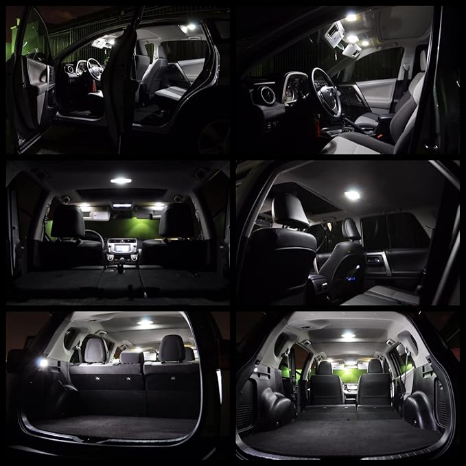 LED Interior Lights Bulb Kit for Hyundai Santa Fe 2013 2014 2015 2016 2017 2018 2019 2020 Map Dome Vanity Mirror Trunk License Plate Tag Lights Interior Bulbs + Install Tool Guide