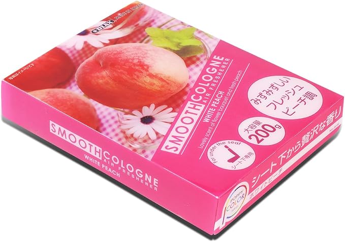 Auto Dynasty Smooth Cologne Gel Based White Peach Scent Japanese Under-The-Car Air Refresher/Odor Eliminator Brick (Pink)