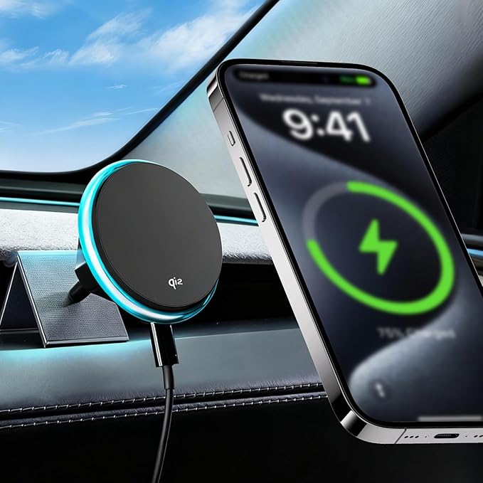 Wireless Car Mount Charger Fast Charging for Tesla Model 3/Y/3 Highland/Y Juniper (Model 3 Highland 2024+, with OBD Charger)