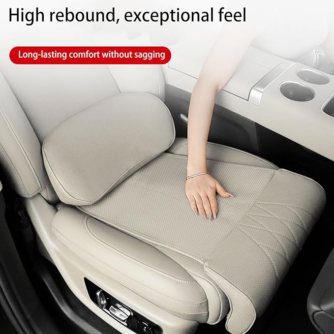 Car Seat Leg Extension with Lumbar Support Seat, Extension Pad for General Motors Car Seats, Leg and Waist Support for Car Travel (Beige)