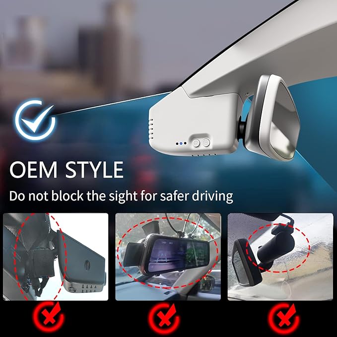 4K Dash Cam Custom fit for Volkswagen Tiguan 2018-2024 Gen2 AD/BW (Model B Gray), Integrated OEM Look, UHD 2160P Video, App & WiFi, Loop Recording, Easy to Install, GPS, 64GB Card