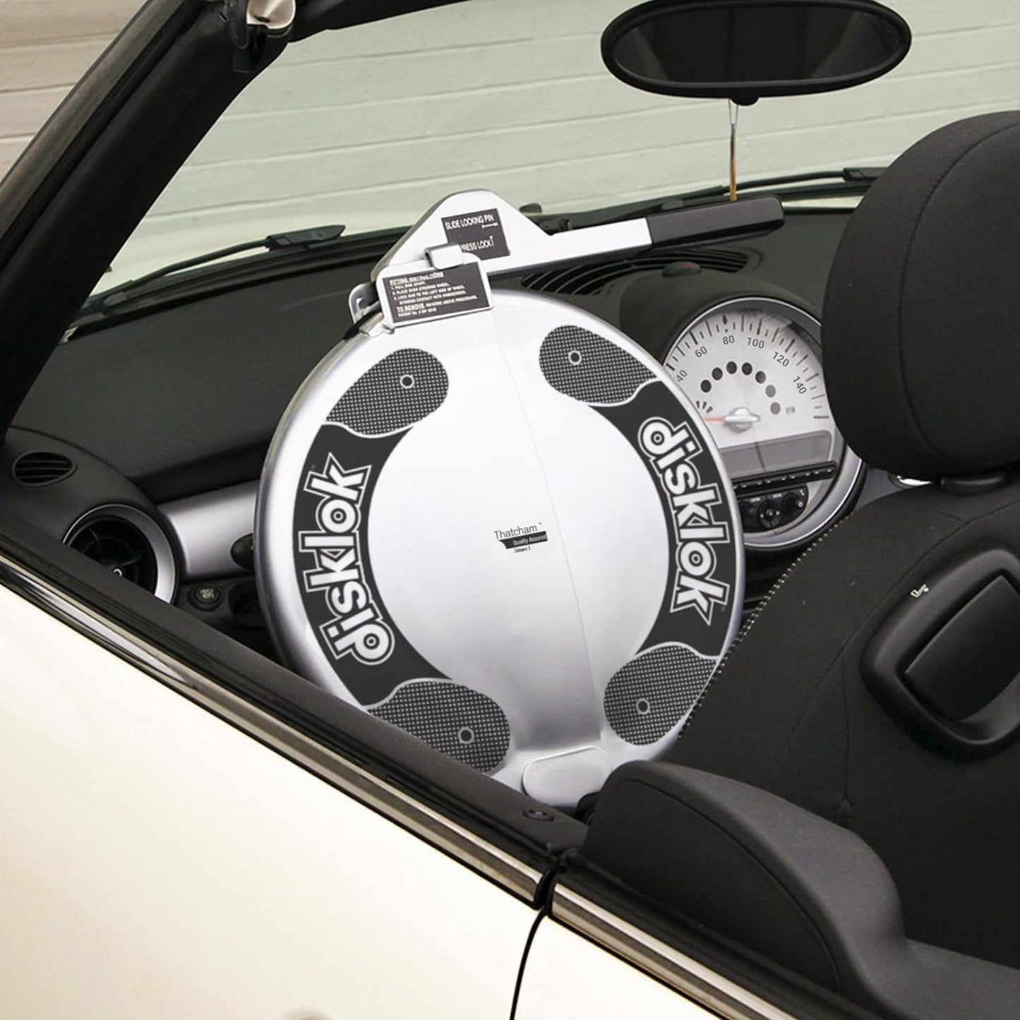 Security Device - Steering Wheel Lock - Full Cover - Silver - Thatcham Approved (Medium, 15.4in - 16.3in)
