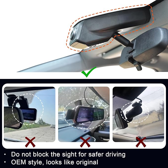 Mangoal 4K Dash Cam fit for GMC Acadia 2017-2023 (Model B), SE SEL Set AT4 Denali, Model A & Model B Have Same Models Years but Vehicle Sensor Cover are Different, Free App & WiFi, 64GB Card