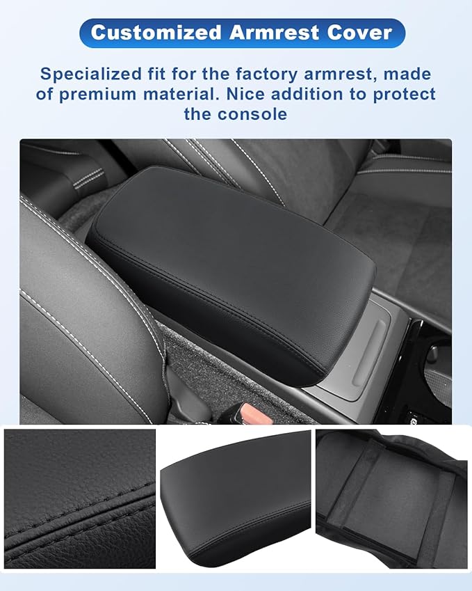 CDEFG for 2025 2026 Volvo XC40 Center Console Cover, for 2019-2025 2026 Volvo XC40 Accessories Armrest Cover XC40 Middle Console Pad Arm Rest Cushion Leather Cover