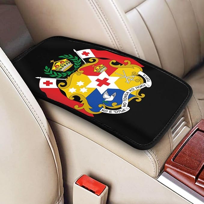 SEAEAGLE National Emblem of Tonga Car handrail Box Cushion Vehicle Center Console Armrest Cover Pad Soft Comfort Universal Fit
