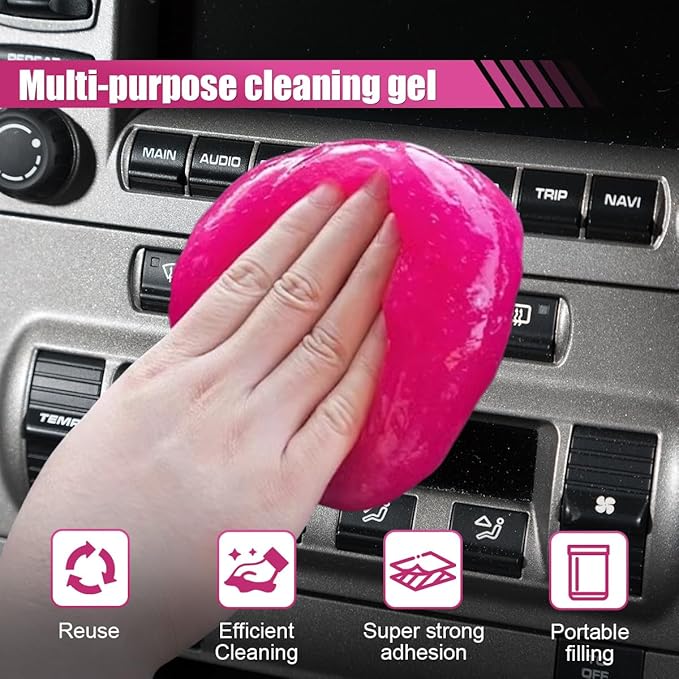 Craedli 2PCS Car Cleaning Gel Detailing Putty, Reusable Auto Detailing Tools Car Slime Cleaner Dust Cleaning Gel for Vehicle Interior Air Vent, Keyboard Dust Remover Present for Men Women, 5.6oz(160g)