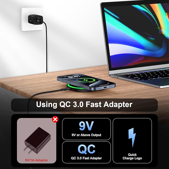 Android Wireless Charger Fast Charging Pad for Motorola Edge/Razr 2025 2024,Moto G Stylus/Power 2025,Razr 50 Ultra,Wireless Samsung Phone Charger Station 15W for Galaxy S24/S23/S22 with QC Adapter