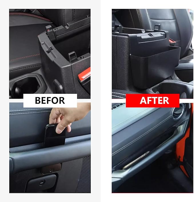 4PCS Center Console Organizer Storage Box for 2024 2025 Jeep Wrangler JL JLU 4XE and Gladiator JT, Gear Shift Console Tray Organizer, Hanging Armrest Storage Box, Co-Pilot Organizer