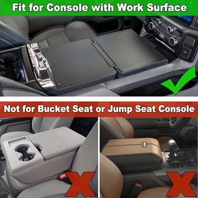 PIMCAR Center Console Cover for 2021-2025 2026 Ford F150, 2022-2026 F150 Lightning Work Surface Console Armrest Cushion Leather Protector Interior Accessories (Only fit for Work Surface Console)