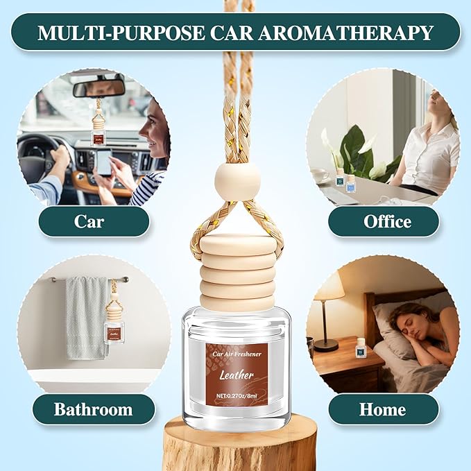 6 Pack Premium Car Air Freshener, Long Lasting Luxury Diffuser Set, Hanging Executive Vehicle Interior Decor Scent Unisex