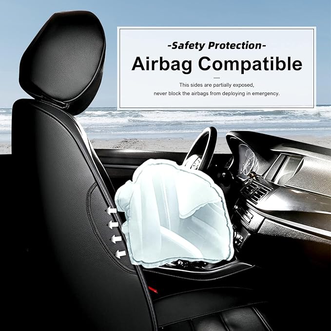 AOMSAZTO Custom Fit Seat Cover for Nissan Rogue Regular(Not for Hybrid &Sport) 2014 2015 2016 2017 2018 2019 2020 Full Set Faux Leather Rogue Seat Cover Protector Black