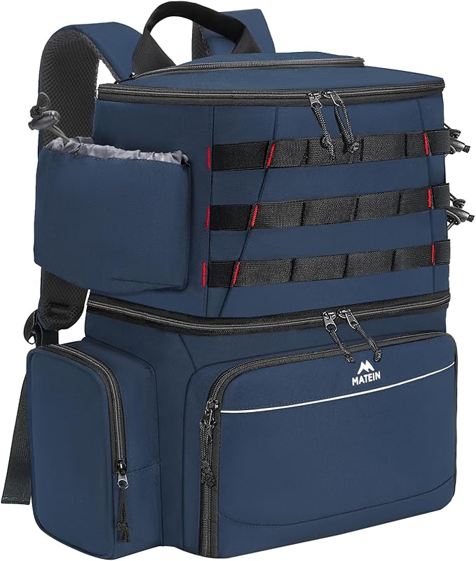 MATEIN Fishing Backpack, Water Resistant Tackle Storage Bag with Rod Holders & Cooler, Fishing Gifts for Men