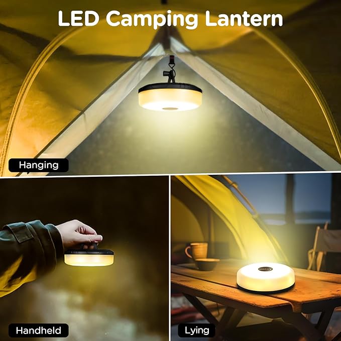OGERY 2-Pack Camping String Lights, 32.8FT Rechargeable Christmas String Lights Outdoor/Indoor, 8 Modes 4-in-1 Quick Storage Fairy Lights Portable Lamp for Xmas Tree Decor Party Camping Essentials