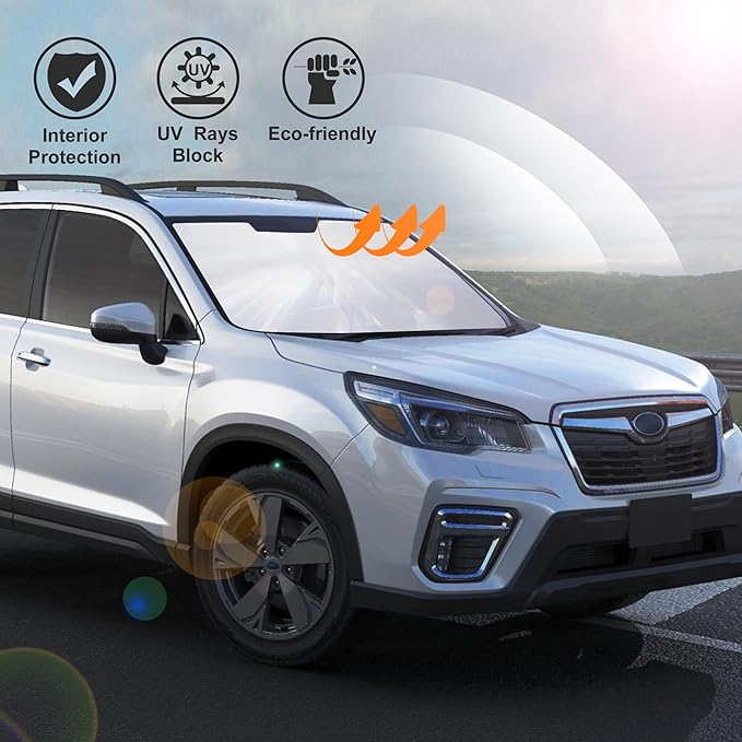 Windshield Sun Shade Custom Fit 2019-2024 2025 2026 Subaru Forester Accessories(Crossover, Base, Premium, Sport, Limited) Front Sunshade Window Shade Keep Car Interior Cool