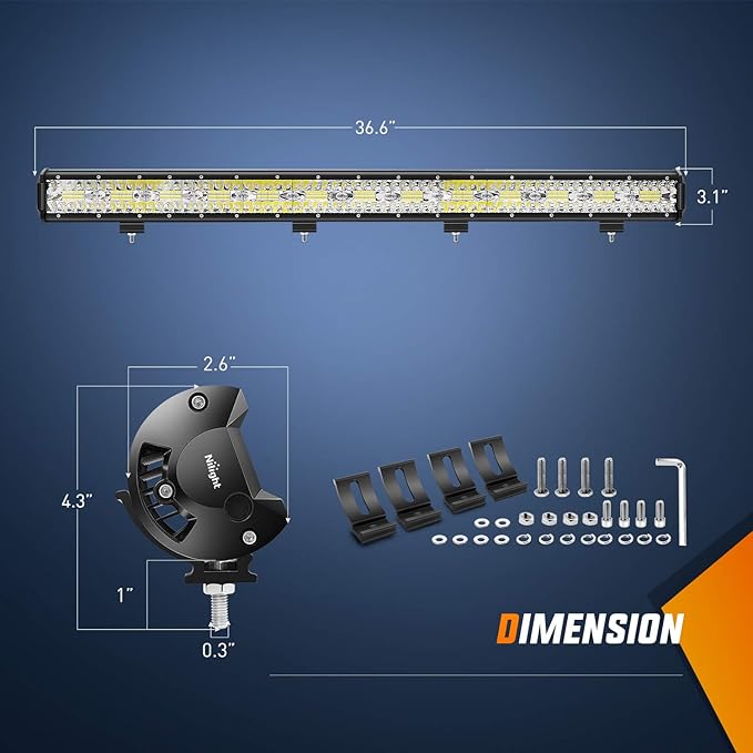 Nilight LED Light Bar 37Inch 780W Triple Row Flood Spot Combo 78000LM Driving Work Light Off-Road Lighting for Trucks Pickup Car Golf Cart SUV ATV UTV 4x4 Van Camper Boat