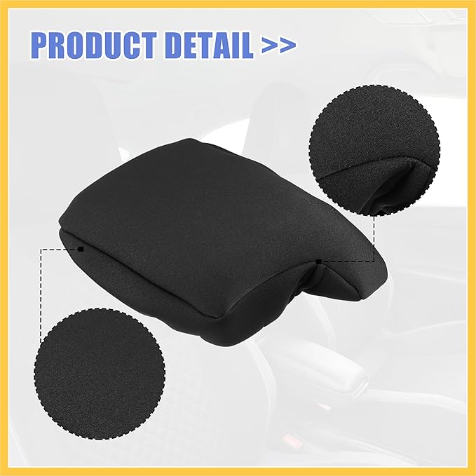 Car Center Console Armrest Cover for Ford for Ranger 2019-2023 Neoprene Interior Arm Rest Cover Elbow Cushion Pad Black Auto Replacement Parts