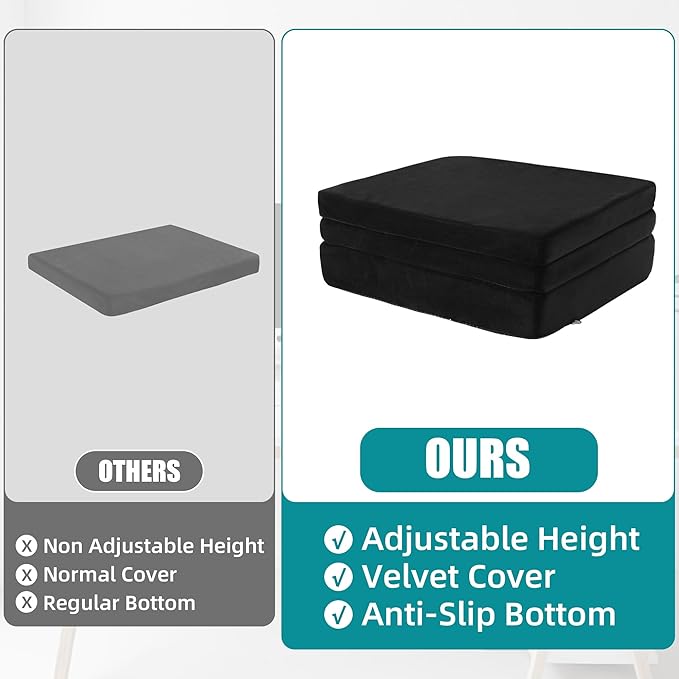 MABOZOO Height Adjustable Chair Cushions, 6 Inch Thick Office Chair Booster Seat Cushion to Raise Height, Extra Thick Seat Pad for Wheelchair, Home, Office, Car(17.7 * 15.7 * 6 Inch)