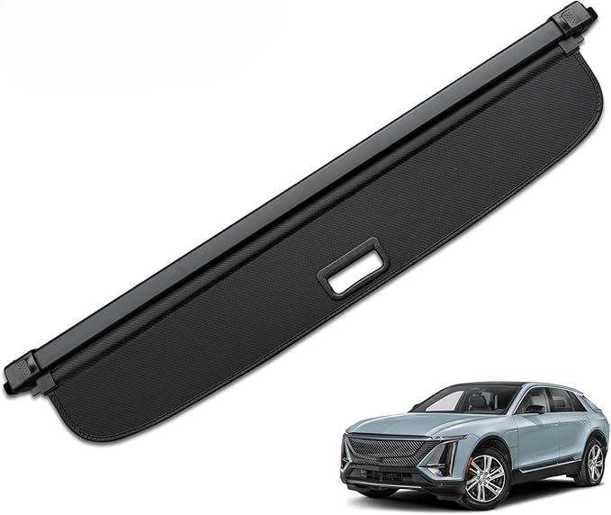 MIALUTY® Cargo Cover for 2023 2024 2025 Cadillac Lyriq Retractable Trunk Cover Lyriq Accessories Anti-Peeping Anti-Theft Privacy Screen,Trunk Luggage Shield Shade Carbon Fiber Texture