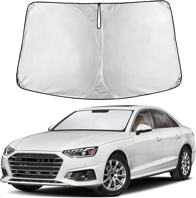 EcoNour Windshield Sunshade Compatible for Audi A4 2017-2023 2024 2025, Sun Visor for Front Windshield & Window Sun Shade Cover, UV Heat Blocker & Protector, Car Accessories