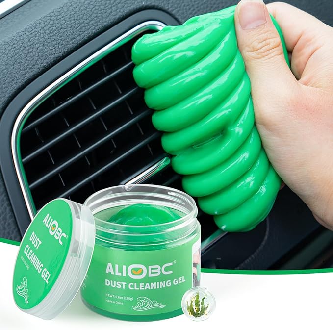 Car Cleaning Gel, Keyboard Cleaner Cleaning Putty for Car Interior Car Slime Cleaner Dust Cleaning Gel Car Putty for Cleaning Car Gel Cleaner Green NT.WT.: 5.6 oz (160 g)