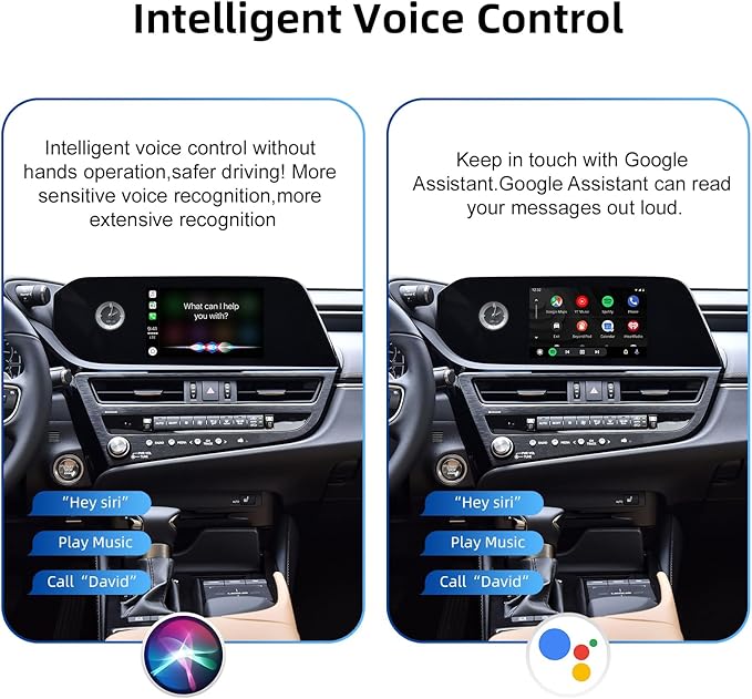 Decoder Adapter Retrofit Kit Compatible with Lexus of 2018-2021 ES/UX/NX/IS/ES300H, 2021-2023 GX460, 2009 RC300, Support Wireless CarPlay Android Auto/Voice Control/Mirror Link/Camera/USB Drive