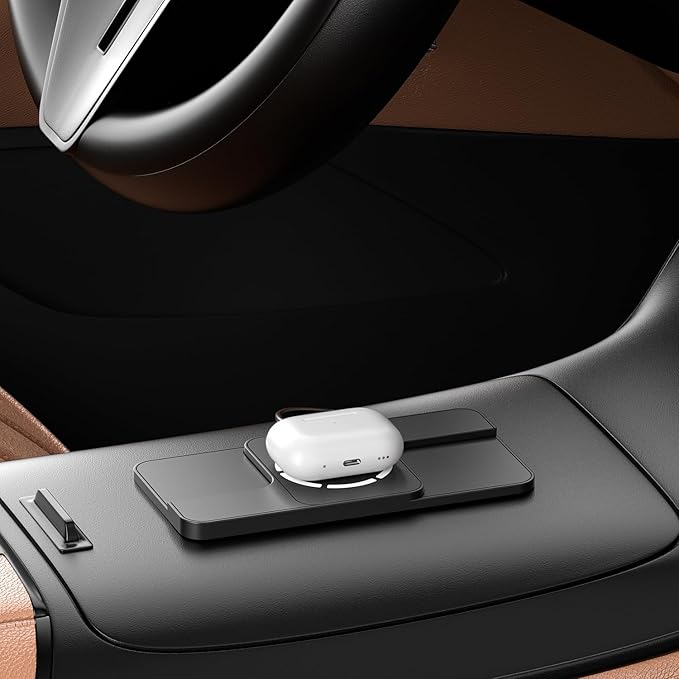 Wireless Charger Car Magnetic Charging pad Fast Wireless Phone Charger Cell Phone Cordless Charging mat Compatible with iPhone 16/15/14/13/12, Airpods Earbuds(C11MAG)