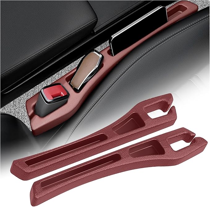 2PCS Car Seat Gap Filler Organizer,Multifunctional Car Gap Filler Organizer Storages Phone Key Avoids Things Falling,Universal Car Blocker Between Seats Car Accessories(Red)
