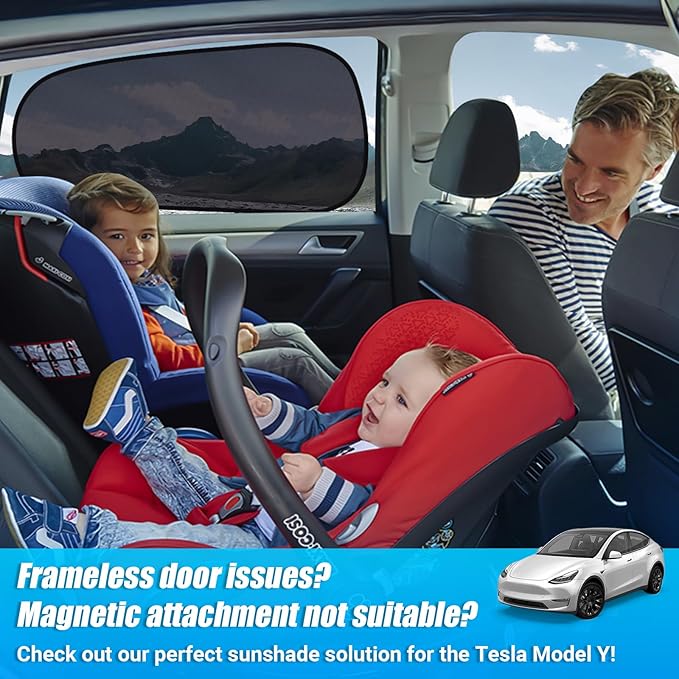 ZATOOTO Tesla Model Y Window Shades for Rear Window Sun Shade Semi Transparent Static Cling | Custom Fit 2020-2024 | 95% UV & Heat Block | Privacy Protection | No Adhesive, Tool-Free Install