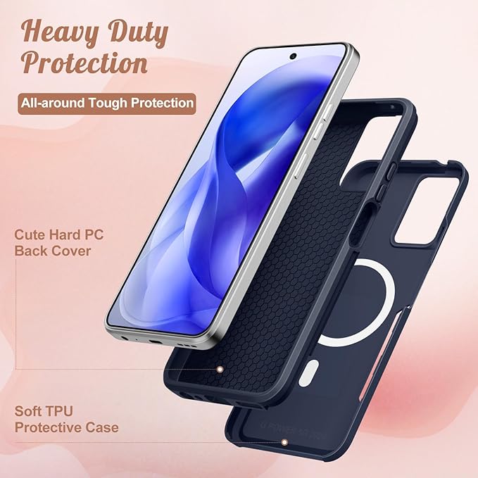 for Moto G Power 5G 2024 Case - Compatible with MagSafe Women Girls Boys Cute Magnetic Phone Cover Cool Blue Unique Heavy Duty Shockproof Design for Motorola Moto G Power 5G 2024 Cases