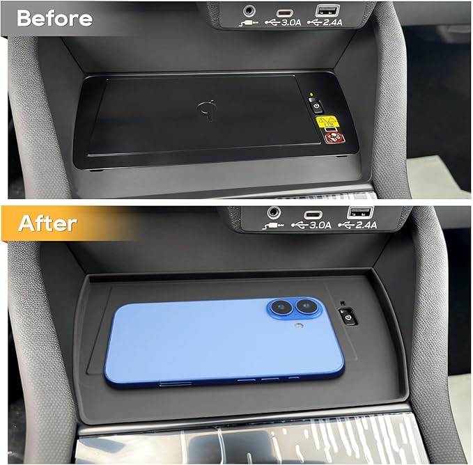 for 2025 Forester Wireless Charging Pad Mat Accessories, Non-Slip Waterproof Console Protection Mat - Forester(Premium/Sport/Limited/Touring) for Center Console, Silicone Black
