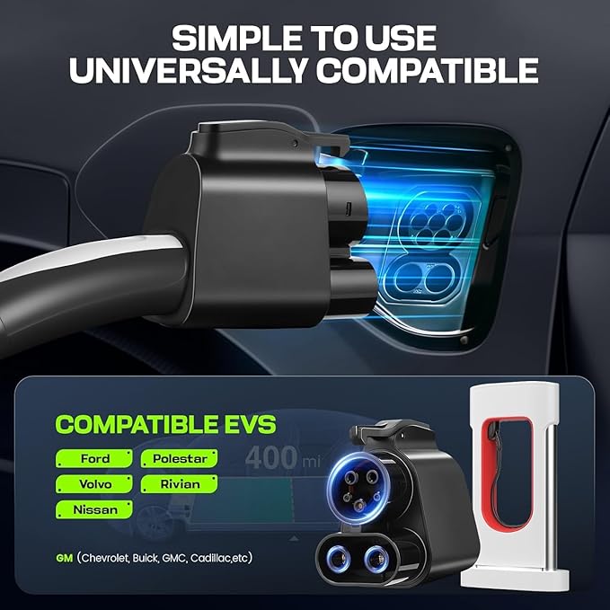 NACS to CCS1 Charger Adapter Compatible with Tesla Superchargers, Upgraded Tesla Supercharger to CCS1 Charger Adapter (500A, 1000V), Fast Charge for Electric Vehicle
