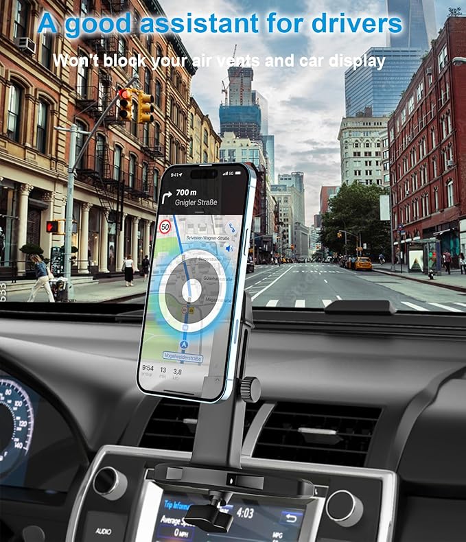 Car CD Slot Phone Mount Magnetic, Car CD Player Phone Holder Mag-Safe with Telescopic Arm [Upgraded Powerful Magnet] for iPhone 15/14/ 13 Series, MagSafe Case & Other Android Phones