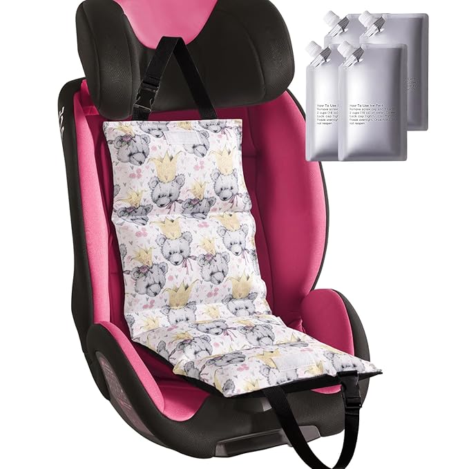 NCVI Car Seat Cooling Pad with Ice Packs, Quick-Cool Insulated Car Seat & Stroller Cover for Hot Weather, Sun Protection Seat Cooler for Babies, Kids & Pets, Foldable Summer Travel Essential