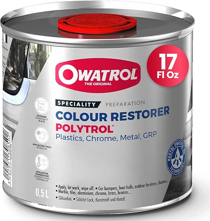 OWATROL Polytrol Plastic Restorer for Cars 17 Oz, Color Restorer, Car Bumpers, Chrome, Penetrating Oil for Multipurpose, Metals to Restore Faded Plastic and Surfaces