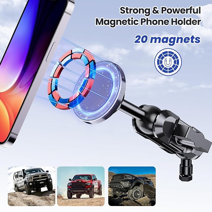 Metal Phone Mount for 2023+ Ford F 250 350 450 2023+ Super Duty Shakeproof Dash Mount Holder Cool Ford Accessory