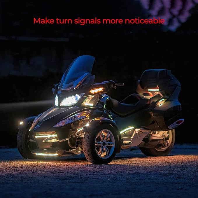 DITRIO 18pcs Motorcycle Led Lights Kit 12v with Turn Signal and Blinking Brake Light Features for Motorcycle Harley Golf ATVs UTVs - M18r